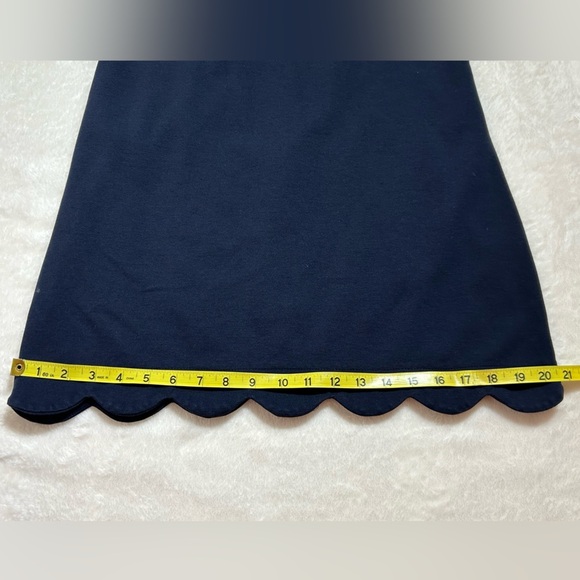 Vince Camuto Midnight Blue Scalloped Sleeveless Zippered Dress Size 4 - Picture 7 of 13